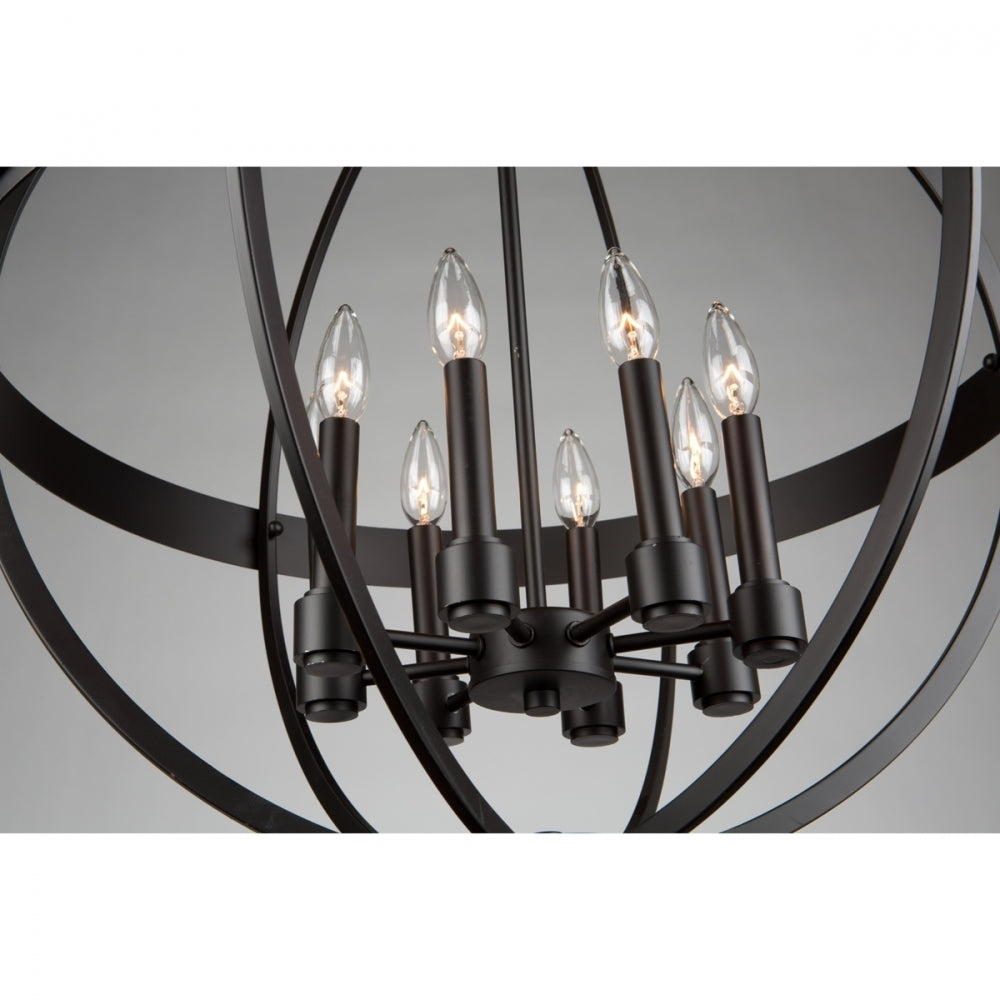 Steel Orbit Globe Frame Chandelier