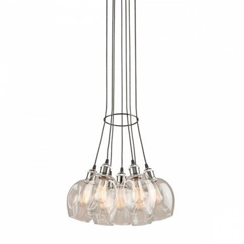 Steel with Clear Glass Shade Pendant