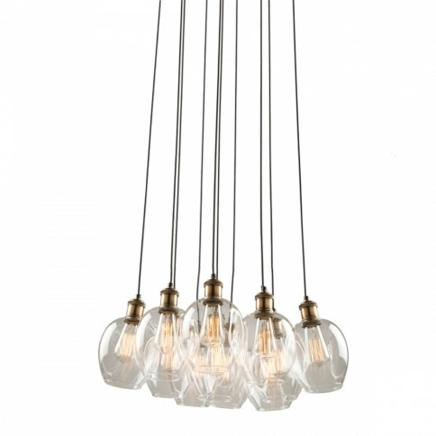 Steel with Clear Glass Shade Chandelier