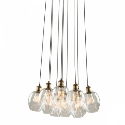 Steel with Clear Glass Shade Chandelier