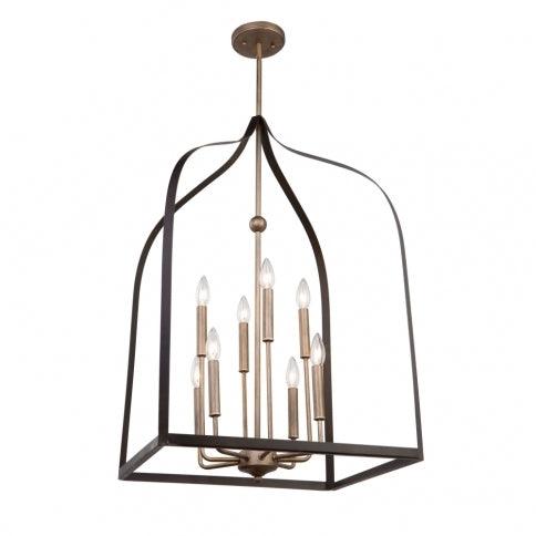 Oil Rubbed Bronze Open Air Frame with Antique Gold Chandelier - LV LIGHTING