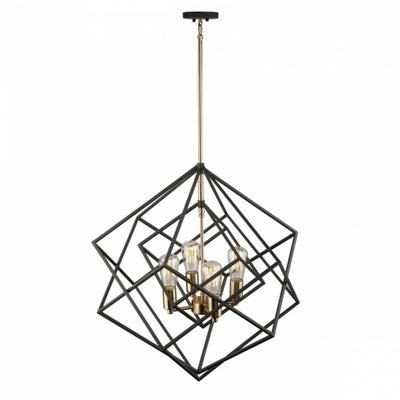 Steel Symmetrical Open Air Frame Chandelier