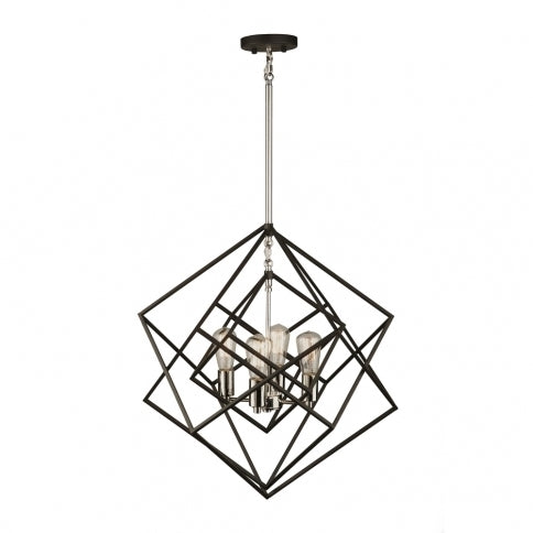 Steel Symmetrical Open Air Frame Chandelier