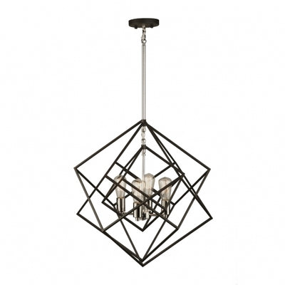 Steel Symmetrical Open Air Frame Chandelier