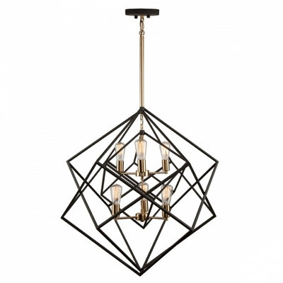 Steel Symmetrical Open Air Frame Chandelier