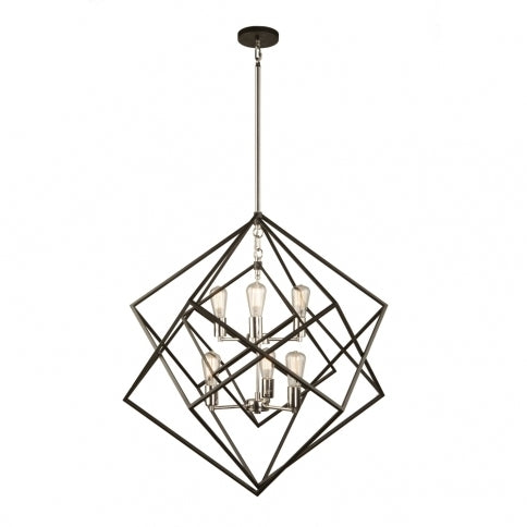 Steel Symmetrical Open Air Frame Chandelier