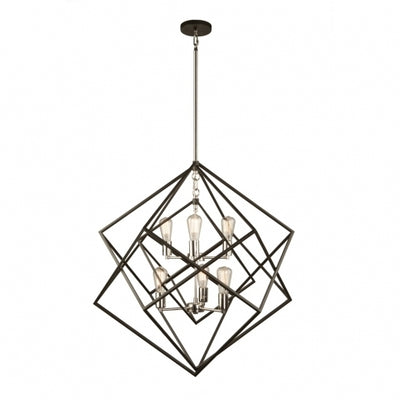 Steel Symmetrical Open Air Frame Chandelier