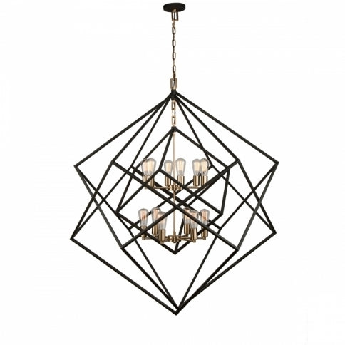 Steel Symmetrical Open Air Frame Chandelier