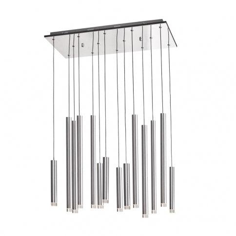 LED Satin Aluminum Frame with Pipe Linear Pendant - LV LIGHTING