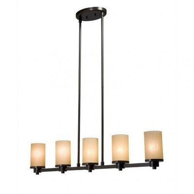 Oil Rubbed Bronze with Cylindrical Glass Shade Linear Up Pendant - LV LIGHTING