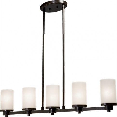 Oil Rubbed Bronze with Cylindrical Glass Shade Linear Up Pendant - LV LIGHTING