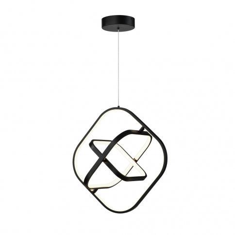 LED Semi Gloss Black Square with Circular Edges Pendant - LV LIGHTING