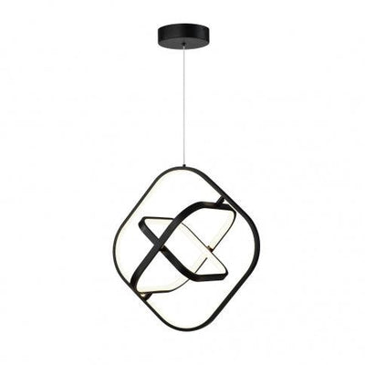 LED Semi Gloss Black Square with Circular Edges Pendant - LV LIGHTING