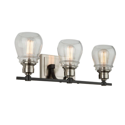 Black and Brushed Nickel with Clear Glass Shade Vanity Light - LV LIGHTING