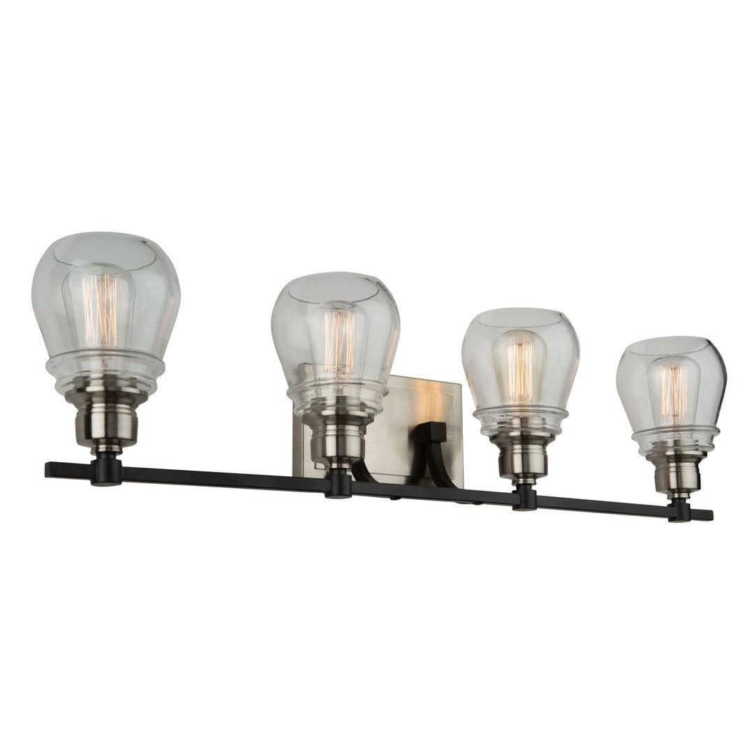 Black and Brushed Nickel with Clear Glass Shade Vanity Light - LV LIGHTING