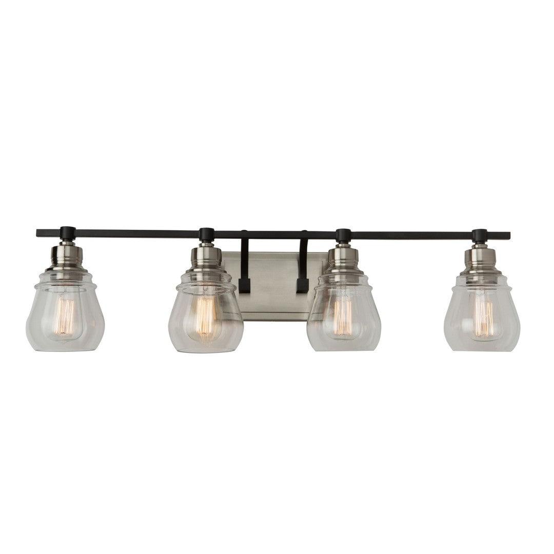 Black and Brushed Nickel with Clear Glass Shade Vanity Light - LV LIGHTING