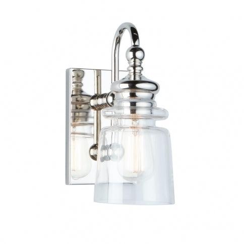 Steel Arm Arm with Clear Glass Shade Wall Sconce - LV LIGHTING