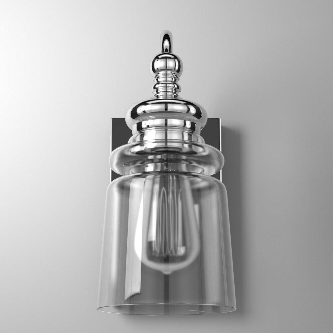 Steel Arm Arm with Clear Glass Shade Wall Sconce - LV LIGHTING