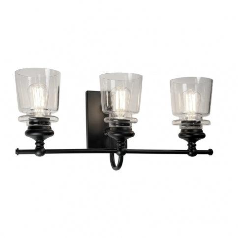 Steel Arch Arm and Rod with Clear Glass Shade Vanity Light - LV LIGHTING