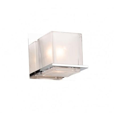 Chrome Frame with Frosted Square Glass Shade Wall Sconce - LV LIGHTING