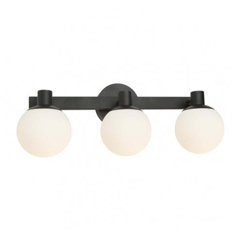 LED Black with Opal White Glass Globe Vanity Light - LV LIGHTING