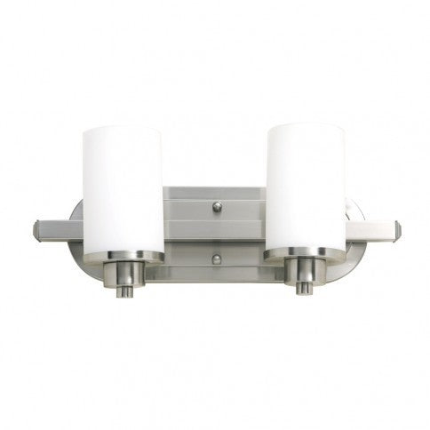 Steel Frame with Cylindrical Glass Shade Vanity Light