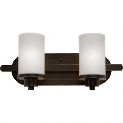 Steel Frame with Cylindrical Glass Shade Vanity Light