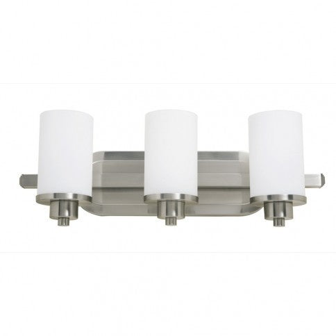 Steel Frame with Cylindrical Glass Shade Vanity Light