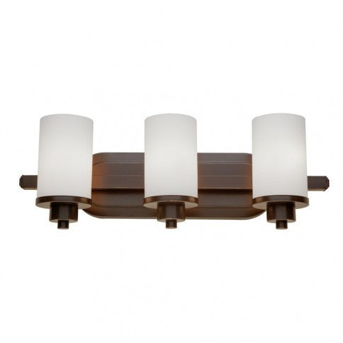 Steel Frame with Cylindrical Glass Shade Vanity Light