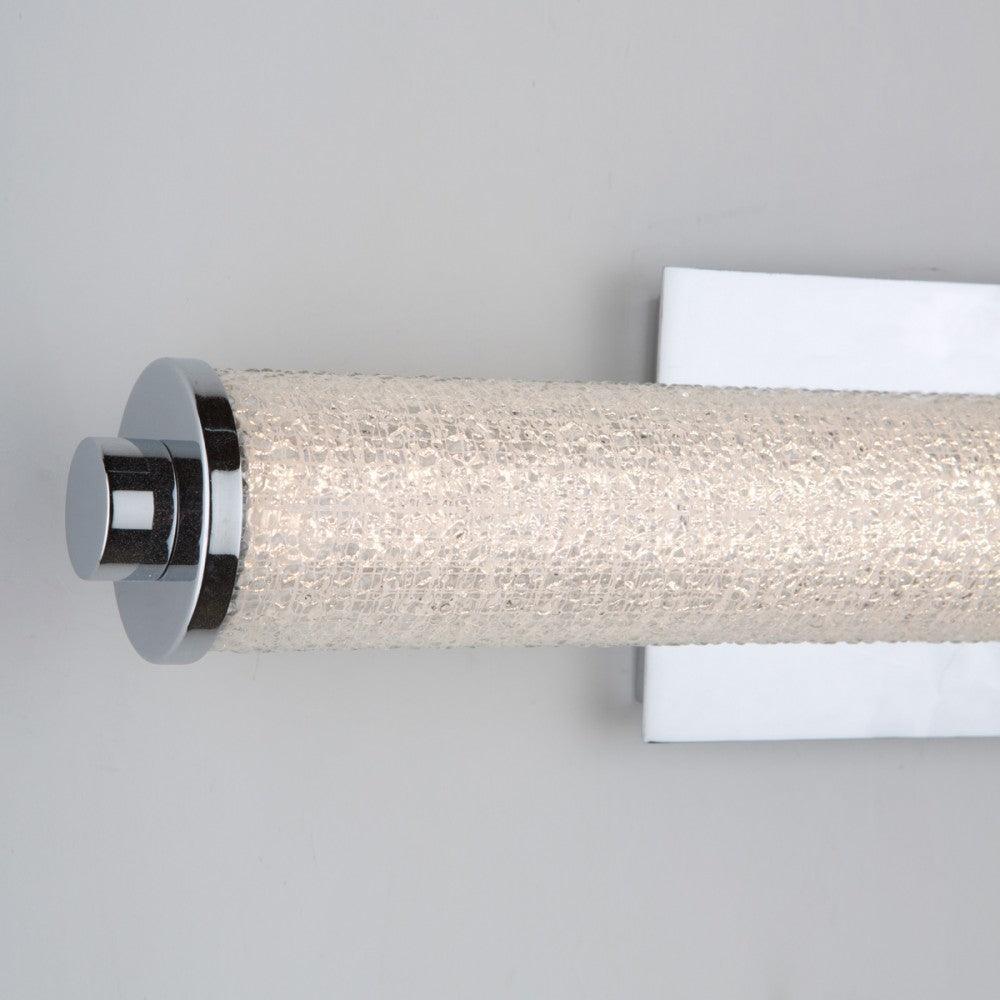 LED Chrome with Cylindrical Glass Shade Vanity Light - LV LIGHTING