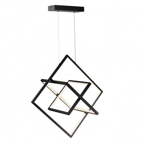 LED Black Adjustable Square Frame with Acrylic Diffuser Chandelier - LV LIGHTING