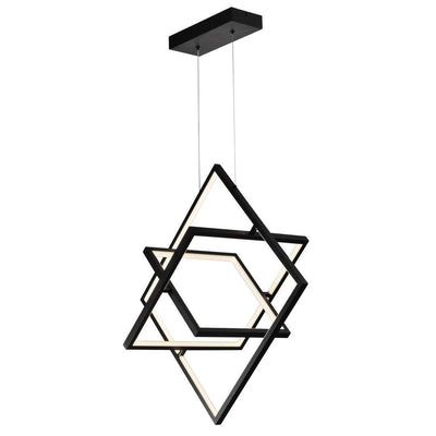 LED Black Adjustable Square Frame with Acrylic Diffuser Chandelier - LV LIGHTING