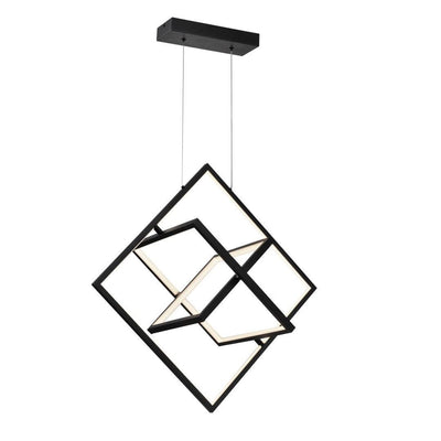 LED Black Adjustable Square Frame with Acrylic Diffuser Chandelier - LV LIGHTING