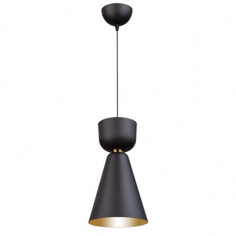 Matte Black and Brass with Twist On Shade Look Pendant - LV LIGHTING