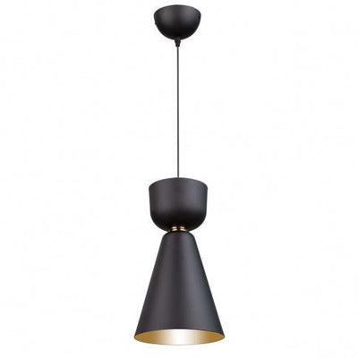 Matte Black and Brass with Twist On Shade Look Pendant - LV LIGHTING