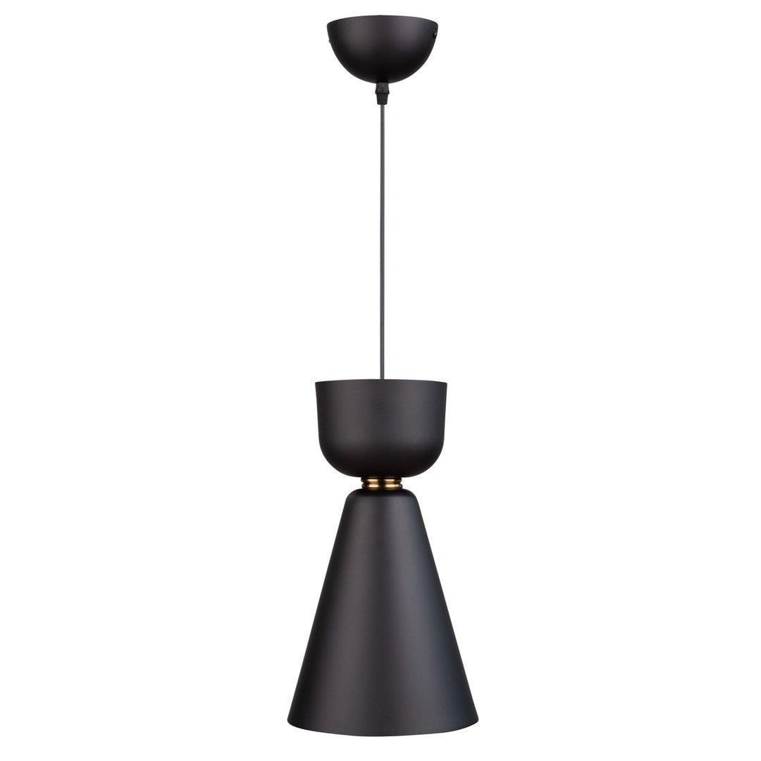 Matte Black and Brass with Twist On Shade Look Pendant - LV LIGHTING