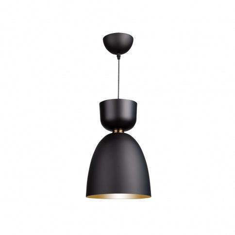 Matte Black and Brass with Twist On Shade Look Pendant - LV LIGHTING