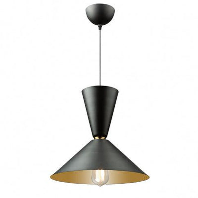 Matte Black and Brass with Twist On Shade Look Pendant - LV LIGHTING