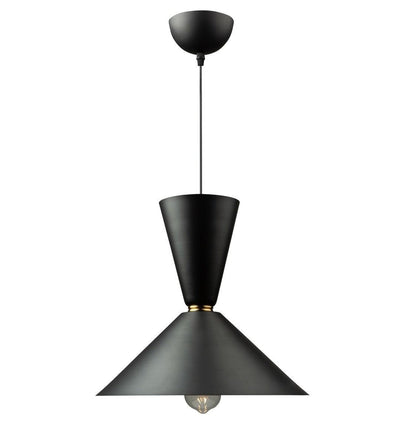 Matte Black and Brass with Twist On Shade Look Pendant - LV LIGHTING