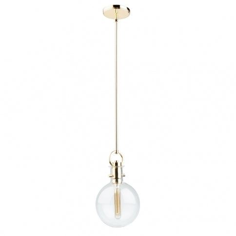 Steel Rod with Clear Glass Shade Pendant