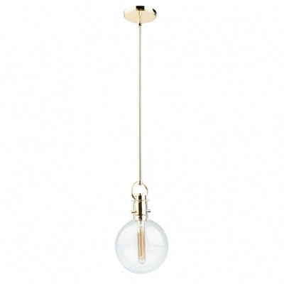 Steel Rod with Clear Glass Shade Pendant