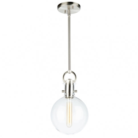 Steel Rod with Clear Glass Shade Pendant