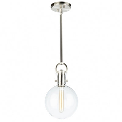 Steel Rod with Clear Glass Shade Pendant