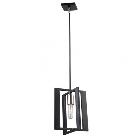 Brushed Nickel with Black Rectangular Frame Pendant - LV LIGHTING