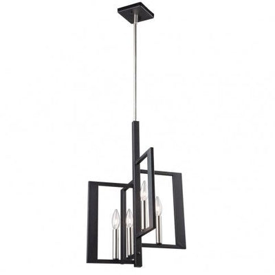 Brushed Nickel with Black Rectangular Frame Pendant - LV LIGHTING