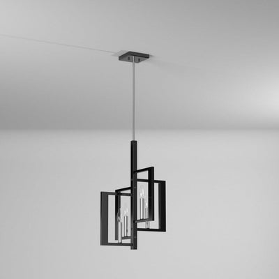 Brushed Nickel with Black Rectangular Frame Pendant - LV LIGHTING