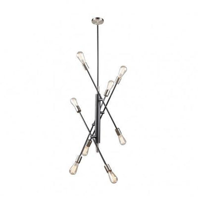 Brushed Nickel with Black Adjustable Arm Chandelier - LV LIGHTING