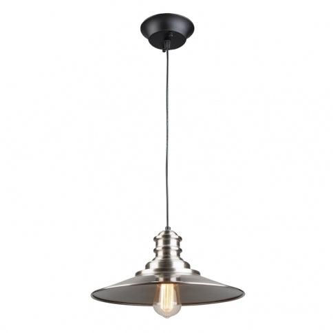 Black with Brushed Nickel Shade Pendant - LV LIGHTING