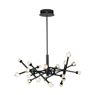 LED Black Adjustable Arm with Glass Cube Diffuser Chandelier - LV LIGHTING