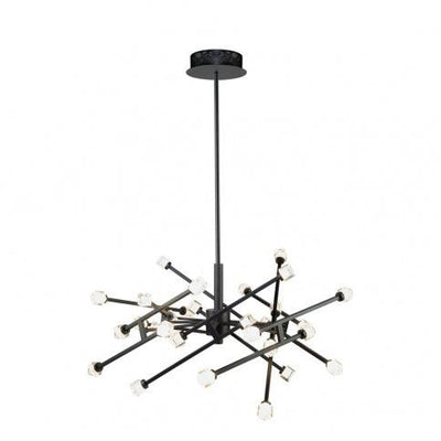 LED Black Adjustable Arm with Glass Cube Diffuser Chandelier - LV LIGHTING